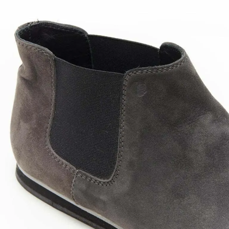 Tod's Elastic Gusset Flat Bootie Grey Suede Very good - Back View