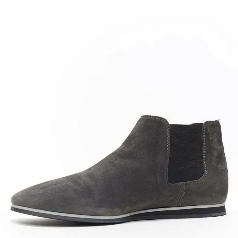 Tod's Elastic Gusset Flat Bootie Grey Suede Very good - Box View