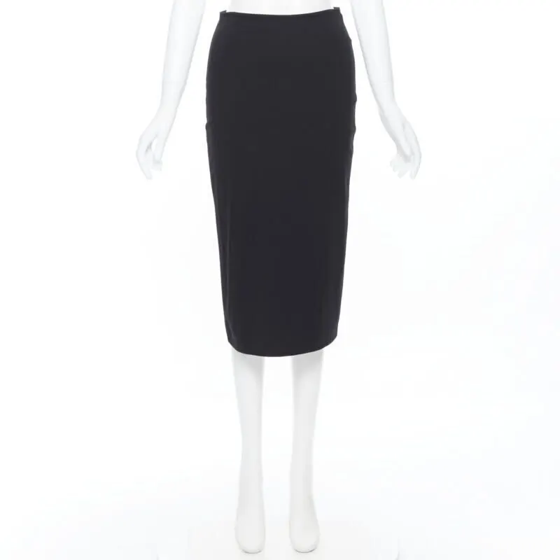 T by Alexander Wang Slit Pencil Skirt Black Polyester Very good - Inside View