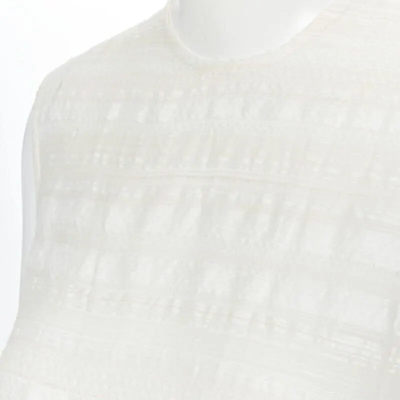Raey Textured Muslin Dress Beige Linen Very good - Back View