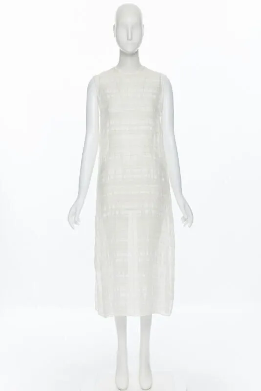 Raey Textured Muslin Dress Beige Linen Very good - Inside View