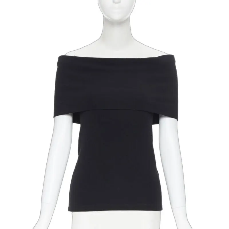 Rosetta Getty Foldover Stretch Top Black Polyamide Never worn - Front View