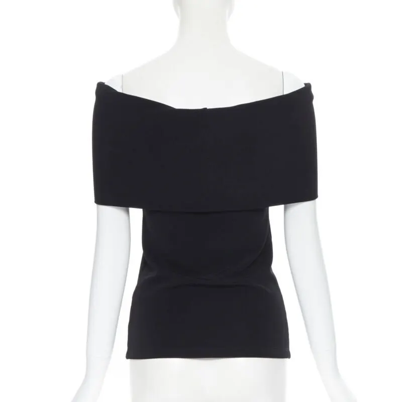 Rosetta Getty Foldover Stretch Top Black Polyamide Never worn - Box View
