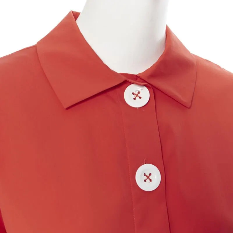 Piazza Sempione Overstitch Babydoll Top Red Cotton Never worn - Back View