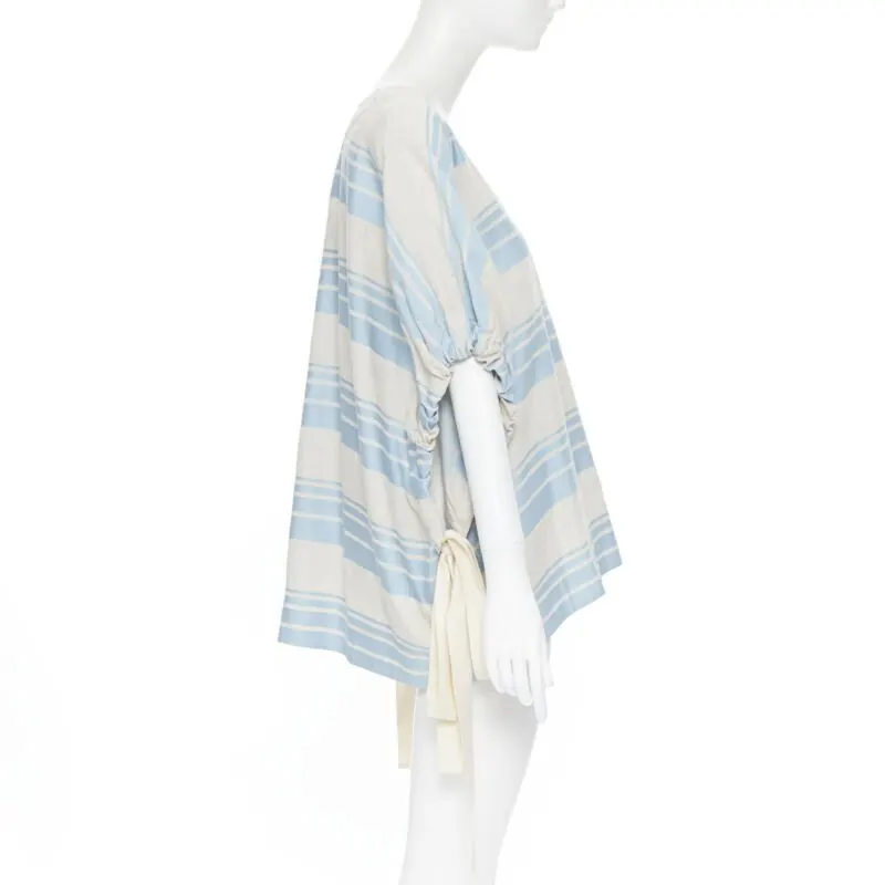 Lee Mathews Striped Poncho Top Grey Linen Never worn - Box View