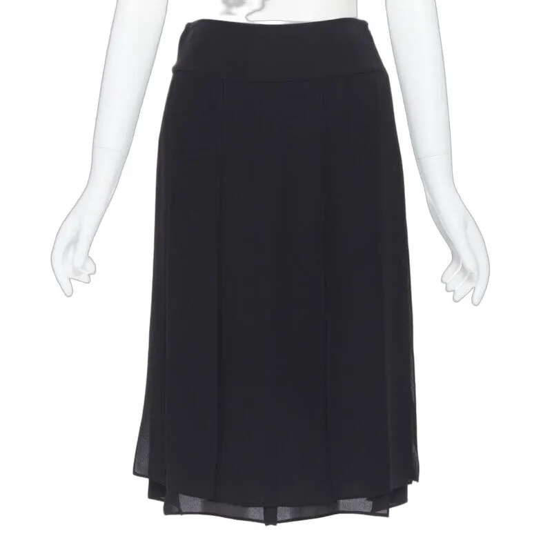 Michael Kors Flapper Hem Skirt Black Silk Never worn - Front View