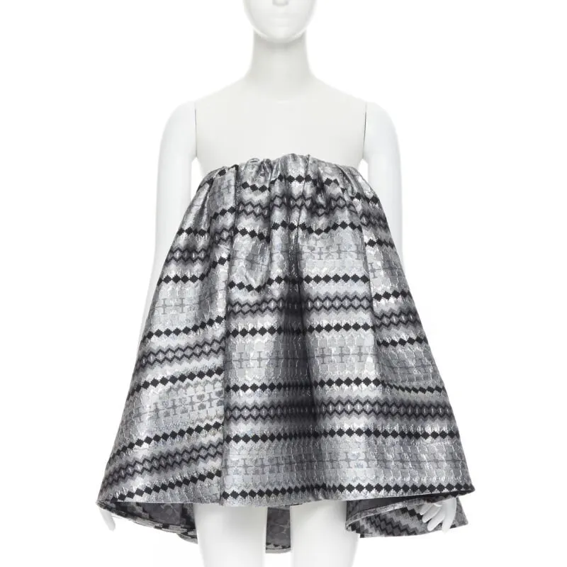 Maticevski Lurex Strapless Top Silver Polyester Very good - Inside View