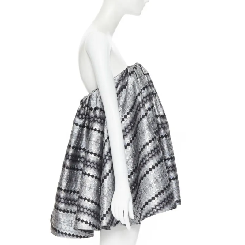 Maticevski Lurex Strapless Top Silver Polyester Very good - Model View