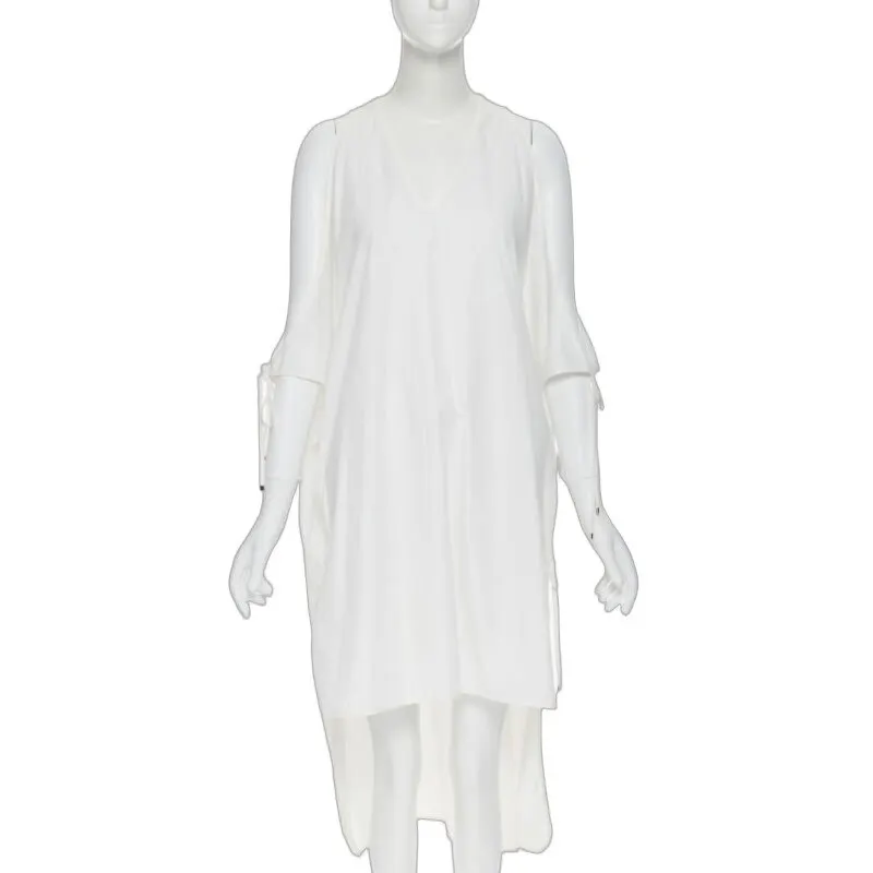 Rosetta Getty Hardware Tie Dress White Cotton Very good - Front View