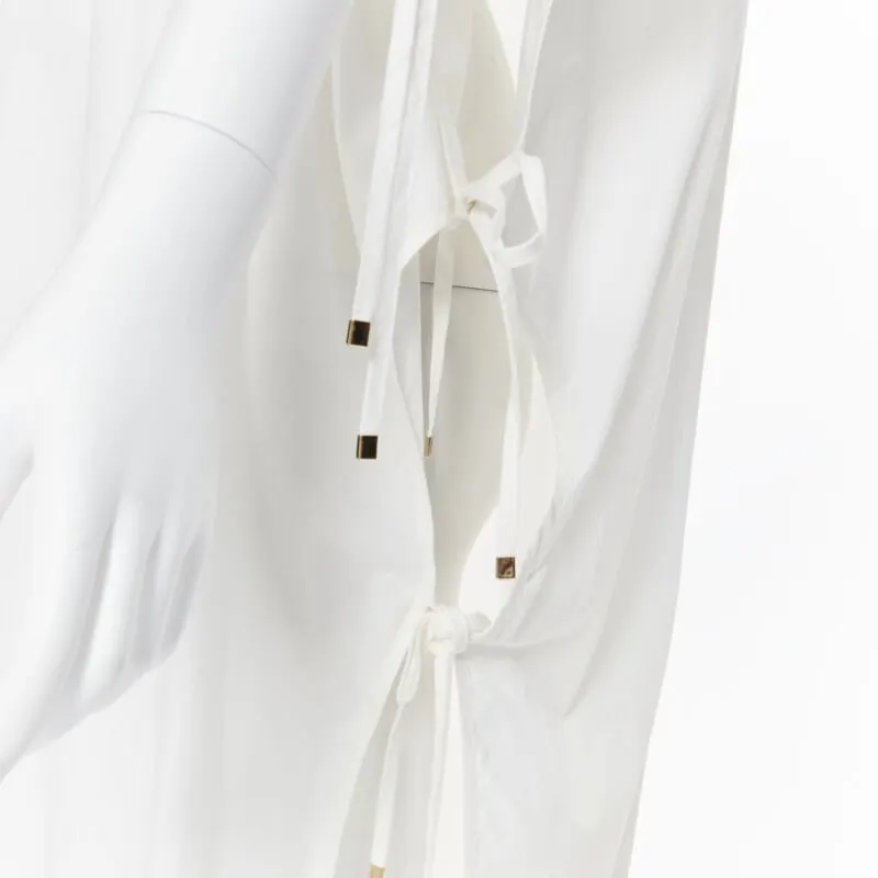 Rosetta Getty Hardware Tie Dress White Cotton Very good - Back View