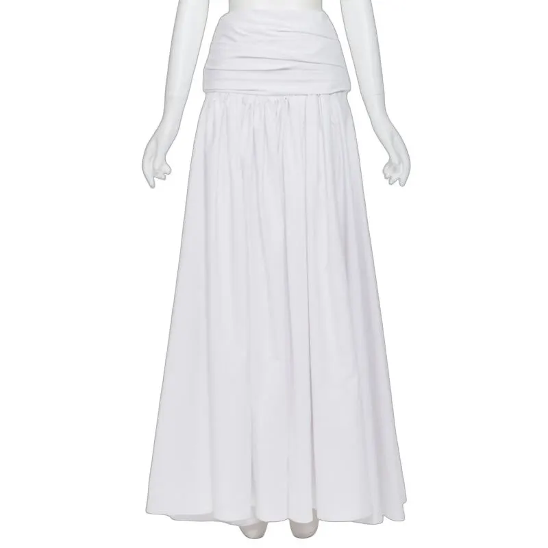 Maticevski Ruched Maxi Dress White Polyester Very good - Front View