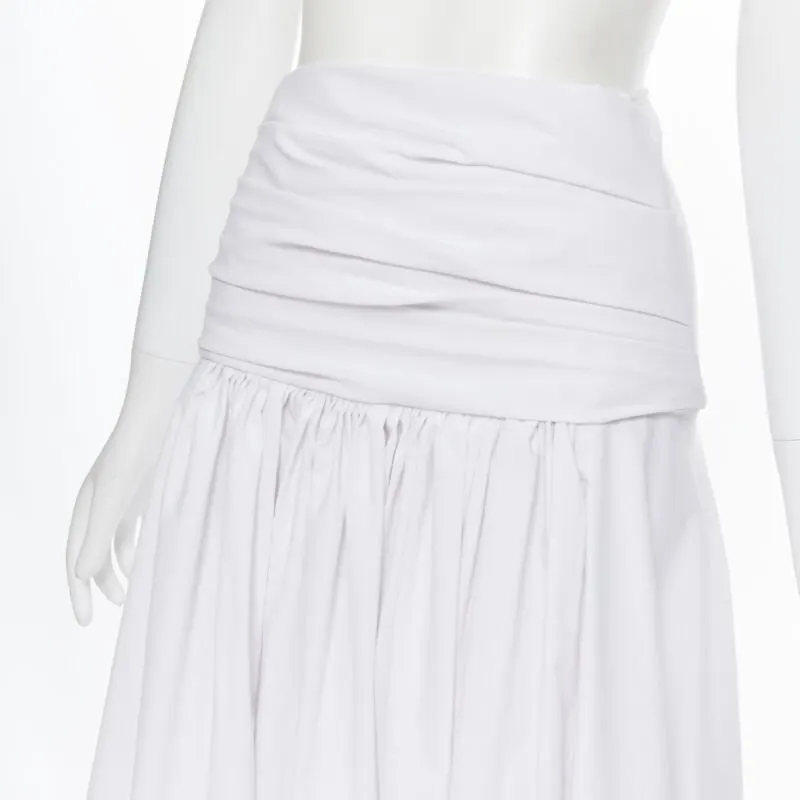 Maticevski Ruched Maxi Dress White Polyester Very good - Back View