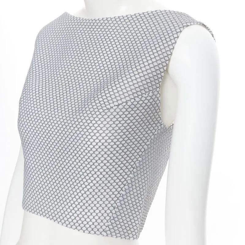 Maticevski Honeycomb Crop Top White Polyester Good - Back View