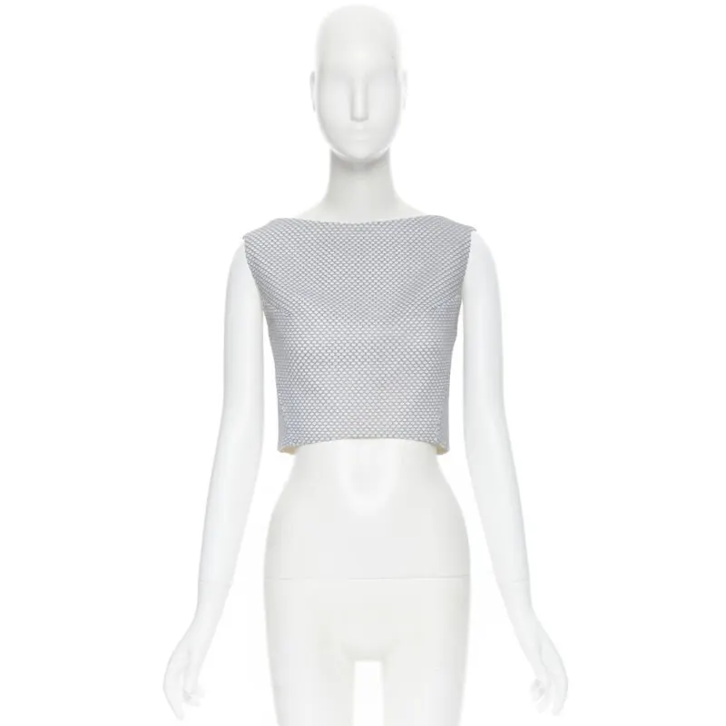 Maticevski Honeycomb Crop Top White Polyester Good - Inside View