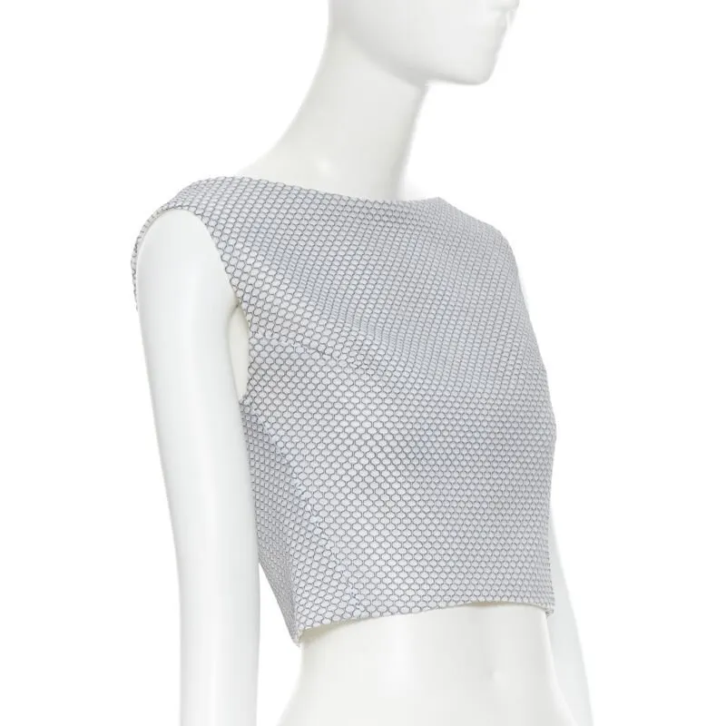 Maticevski Honeycomb Crop Top White Polyester Good - Model View