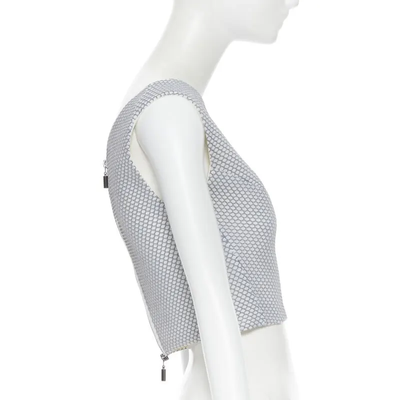 Maticevski Honeycomb Crop Top White Polyester Good - Box View