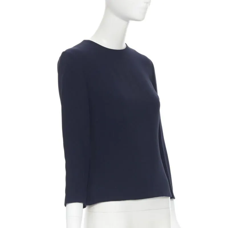 Ralph Lauren Crepe Sleeve Top Navy Good - Inside View