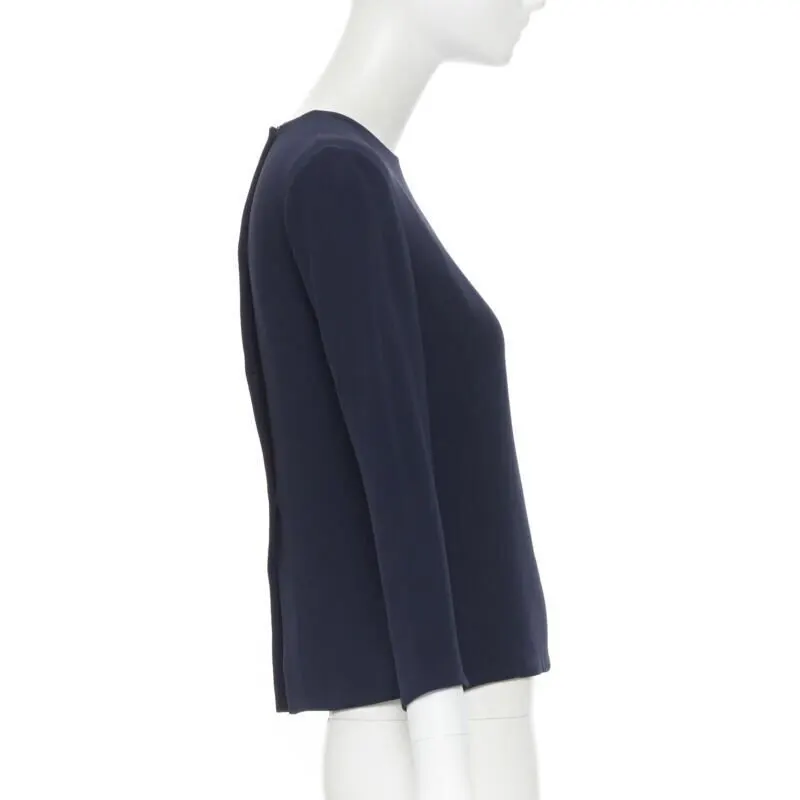 Ralph Lauren Crepe Sleeve Top Navy Good - Model View