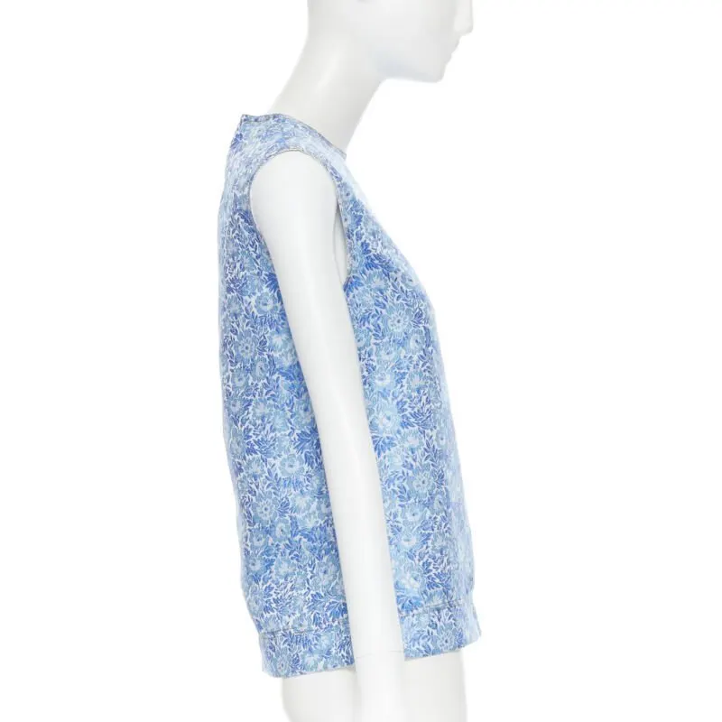 Calvin Klein Floral Jacquard Top Blue Polyester Very good - Model View