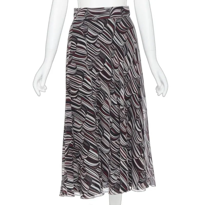 Giambattista Valli Tropical Silk Skirt Red Silk Good - Front View