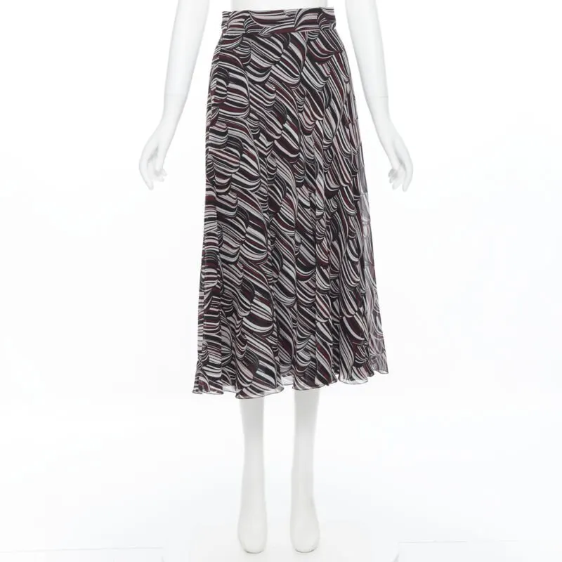 Giambattista Valli Tropical Silk Skirt Red Silk Good - Inside View