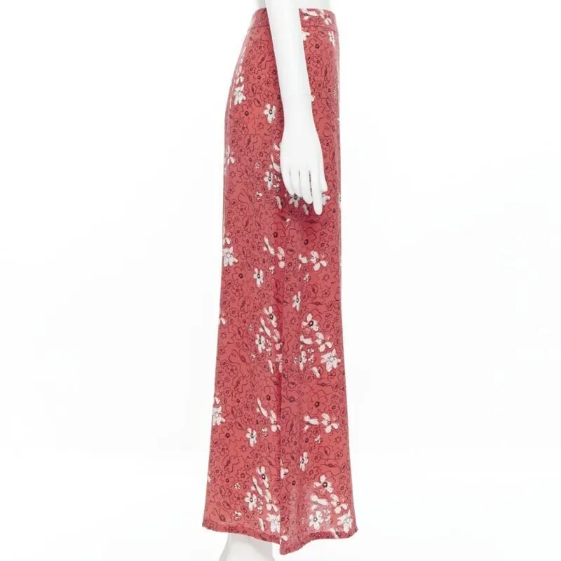 Tomas Maier Floral Midi Skirt Pink Silk Very good - Box View