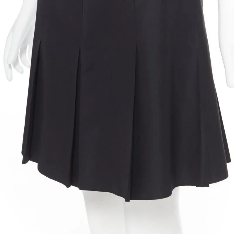 Ralph Lauren Pleated Work Skirt Black Polyester Very good - Back View