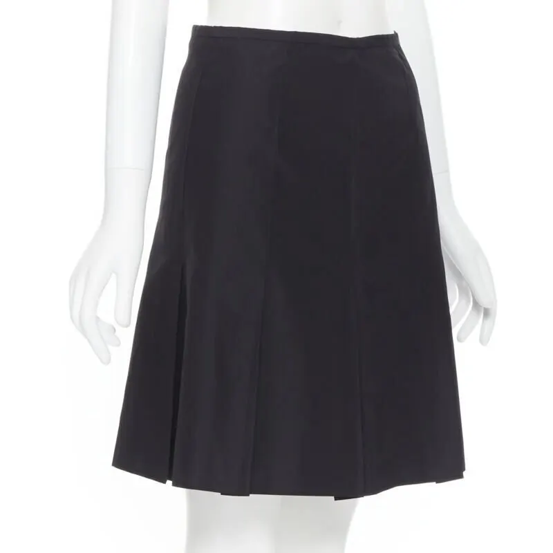 Ralph Lauren Pleated Work Skirt Black Polyester Very good - Model View