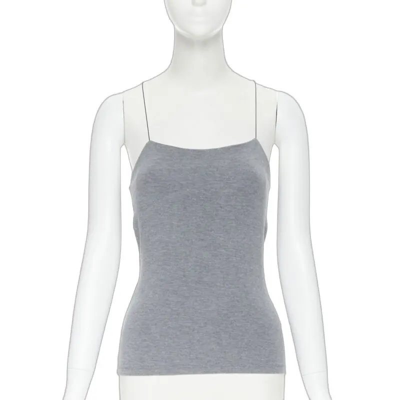 T by Alexander Wang Wire Strap Cami Top Grey Polyester Very good - Front View