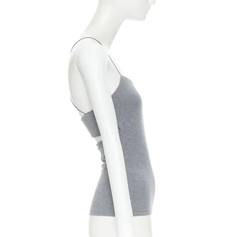 T by Alexander Wang Wire Strap Cami Top Grey Polyester Very good - Model View