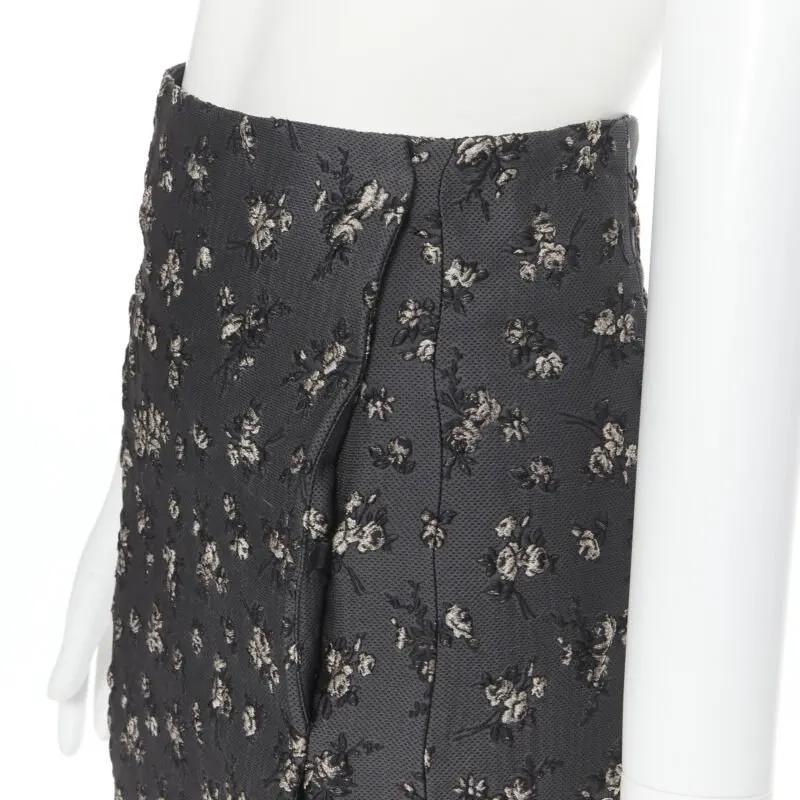 Brock Collection Cloque Pencil Skirt Grey Polyester Very good - Back View