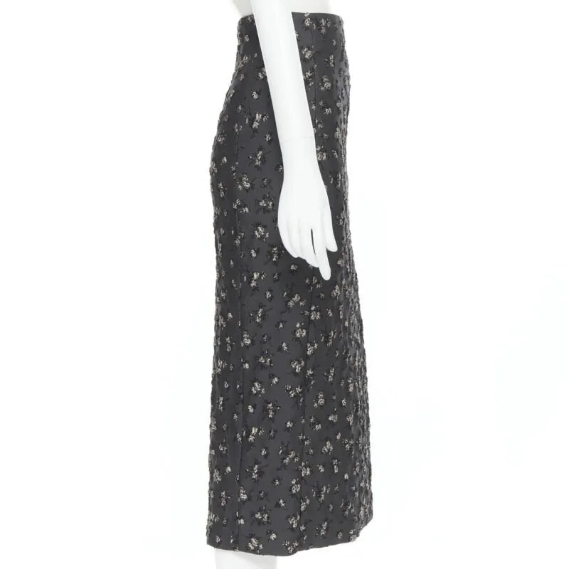 Brock Collection Cloque Pencil Skirt Grey Polyester Very good - Box View