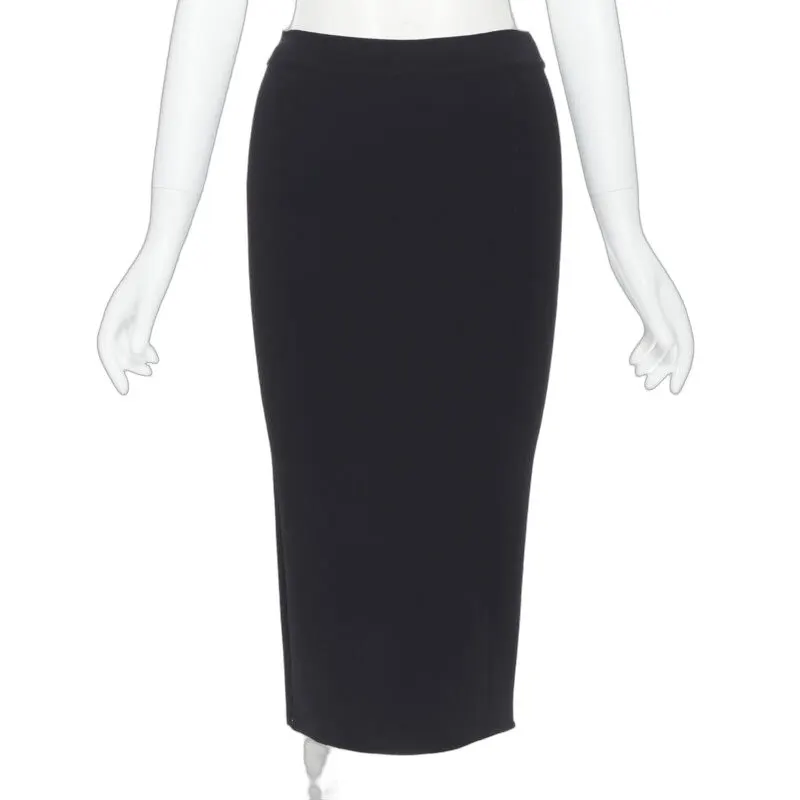 Oscar de la Renta Bodycon Pencil Skirt Black Viscose Very good - Front View