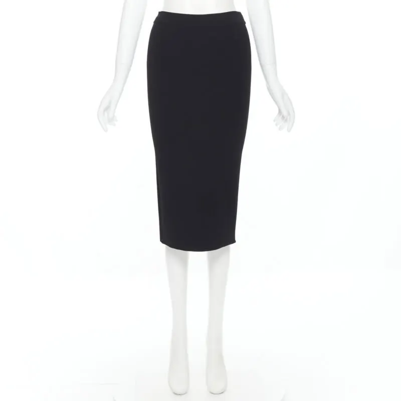 Oscar de la Renta Bodycon Pencil Skirt Black Viscose Very good - Inside View