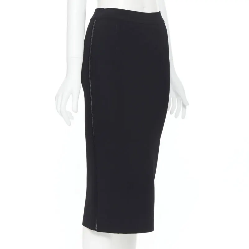Oscar de la Renta Bodycon Pencil Skirt Black Viscose Very good - Model View