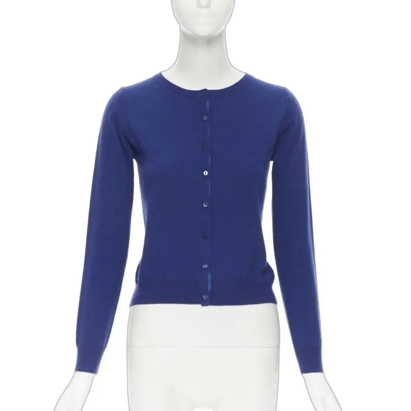 Joseph Button Front Cardigan Blue Cashmere Never worn - Front View