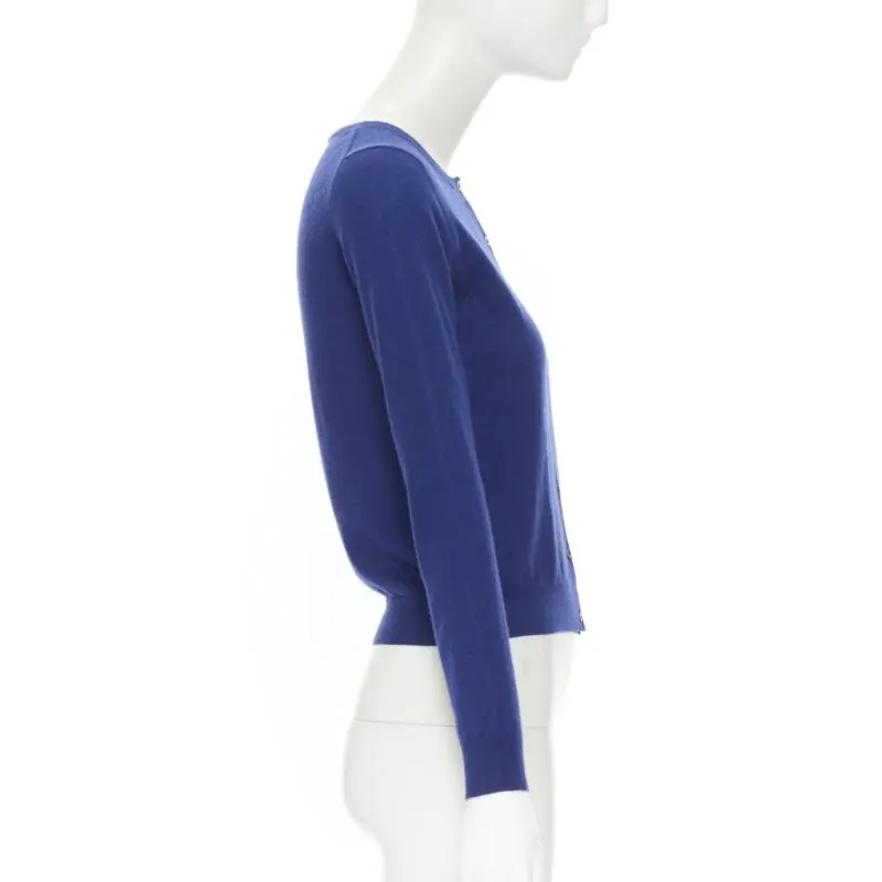 Joseph Button Front Cardigan Blue Cashmere Never worn - Model View