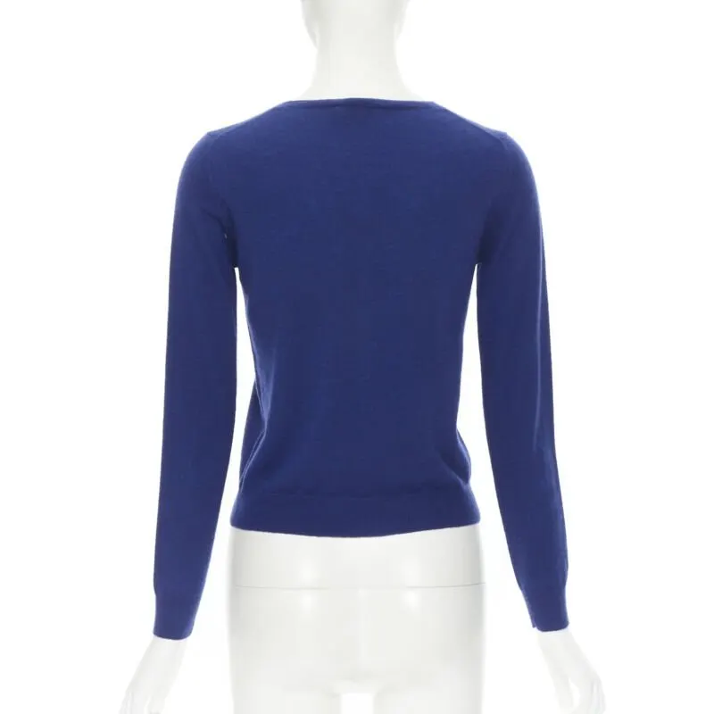 Joseph Button Front Cardigan Blue Cashmere Never worn - Box View