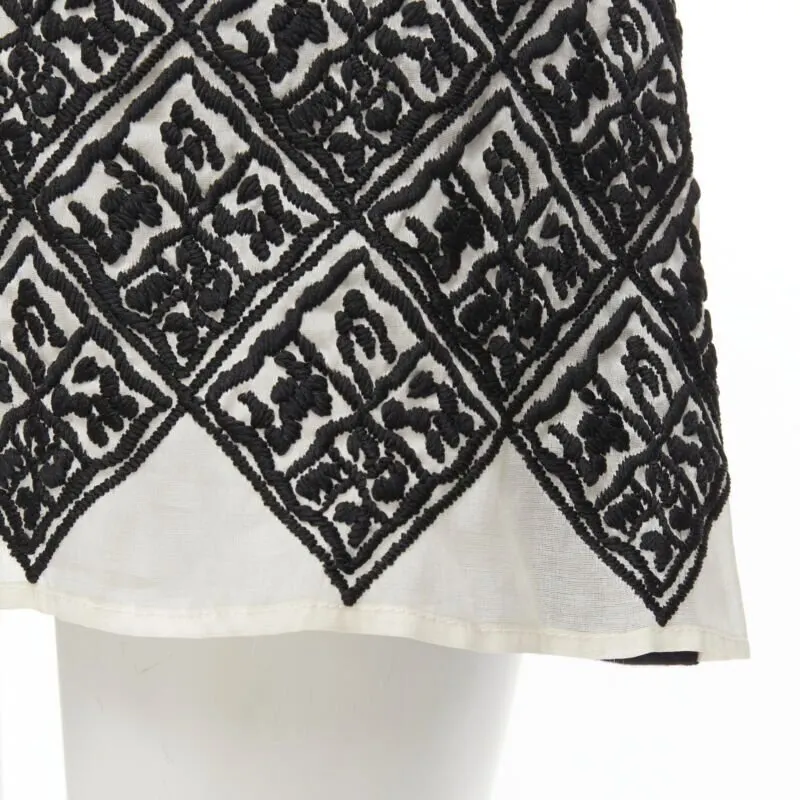 Giambattista Valli Jacquard T-shirt Dress Black Cotton Never worn - Back View