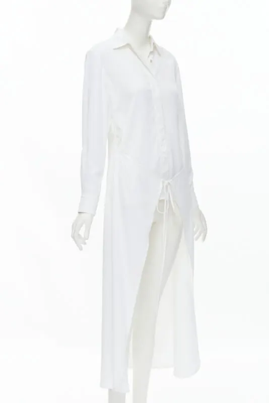 Rosetta Getty High Low Train Shirt White Viscose Very good - Inside View