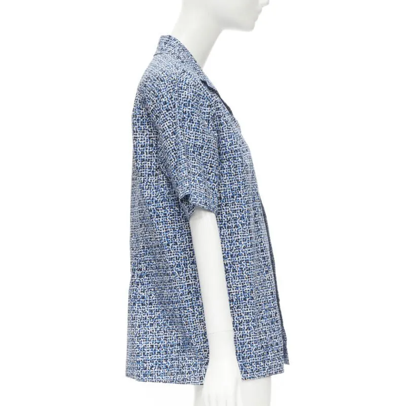 Bottega Veneta Speckle Camp Shirt Blue Cotton Never worn - Inside View