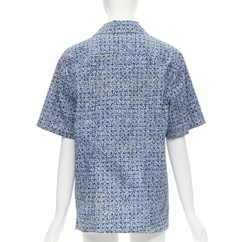 Bottega Veneta Speckle Camp Shirt Blue Cotton Never worn - Model View