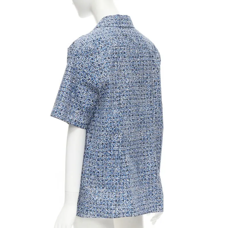 Bottega Veneta Speckle Camp Shirt Blue Cotton Never worn - Box View