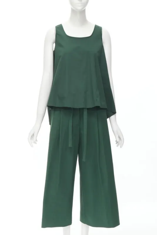 Rochas Cotton Vest Pantsuit Green Cotton Very good - Inside View