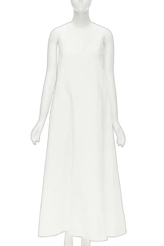 CO Sleeveless Maxi Dress White Linen Very good - Front View