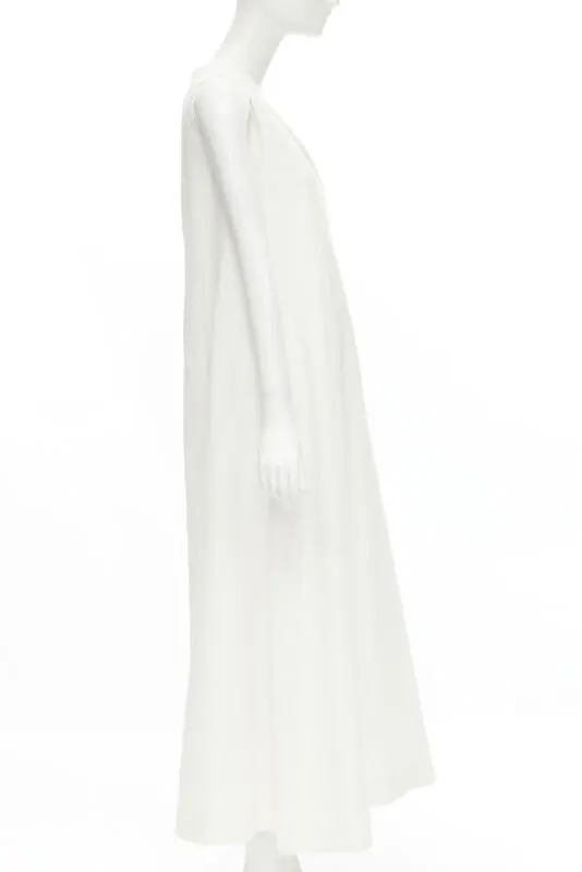 CO Sleeveless Maxi Dress White Linen Very good - Model View