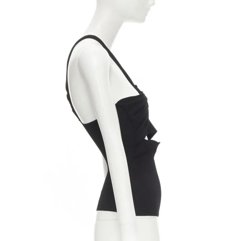 Nanushka Twist Strap Top Black Polyester Never worn - Model View