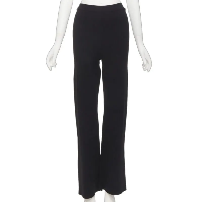 Nanushka Knitted Wide Pants Black Viscose Never worn - Front View