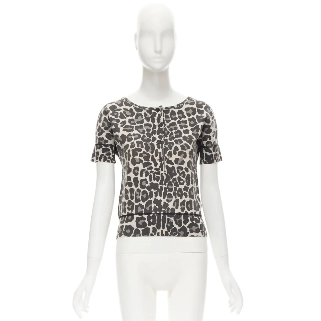 Bottega Veneta Leopard Print Top Grey Cotton Never worn - Back View