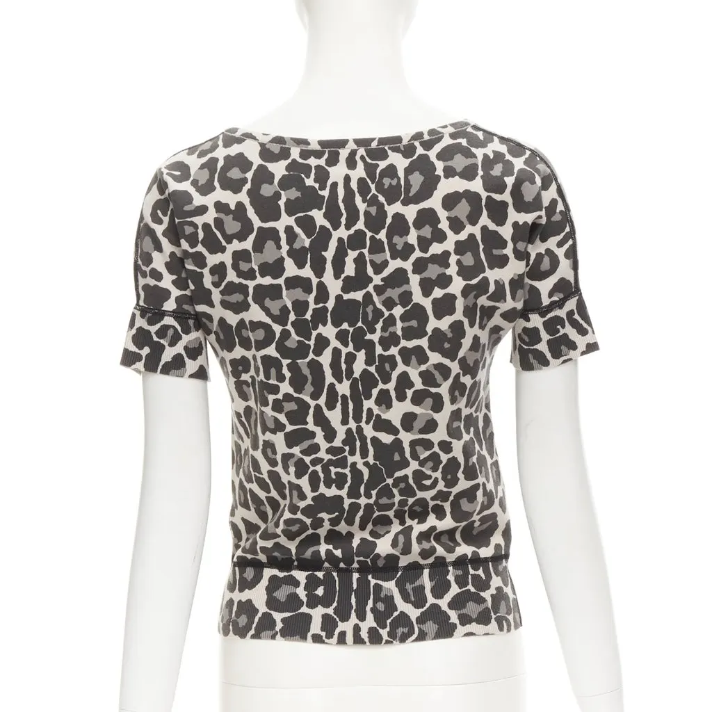 Bottega Veneta Leopard Print Top Grey Cotton Never worn - Box View